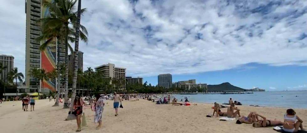 Waikiki was crowded over the weekend with thousands flocking to Hawaii.