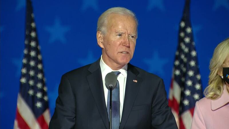 Joe Biden speaks as the U.S. awaits the results of the election.