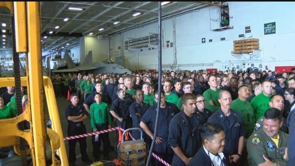 Navy sailors aboard the U.S.S. Stennis (Image: Hawaii News Now)