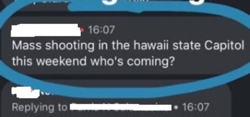 The FBI is investigating this online post made during a livestream of Gov. Ige's press...