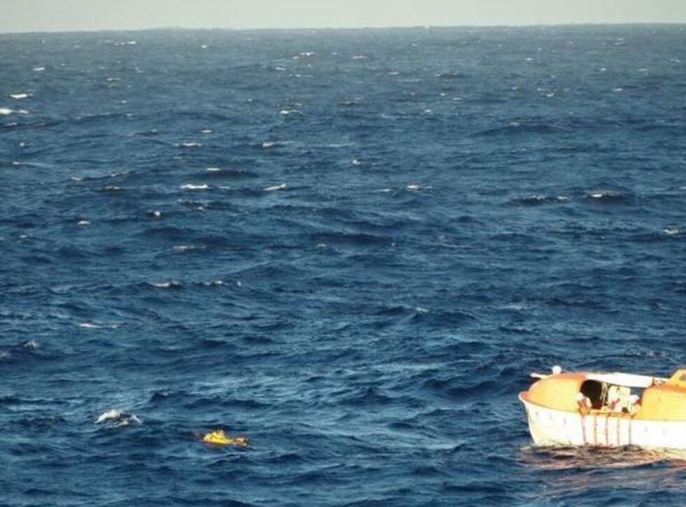 Photo shows Veendam rescue (Courtesy: Holland America Line)