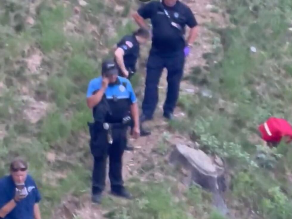 Emergency responders are seen at the scene of an incident in Gatlinburg, Tenn., on Thursday. A...