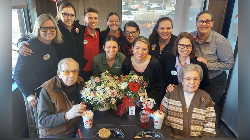 Fred and Betty Abdon celebrated their 72nd wedding anniversary in style at their favorite...