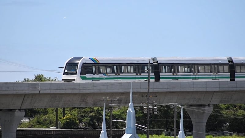 The rail cars conduct testing earlier this year.