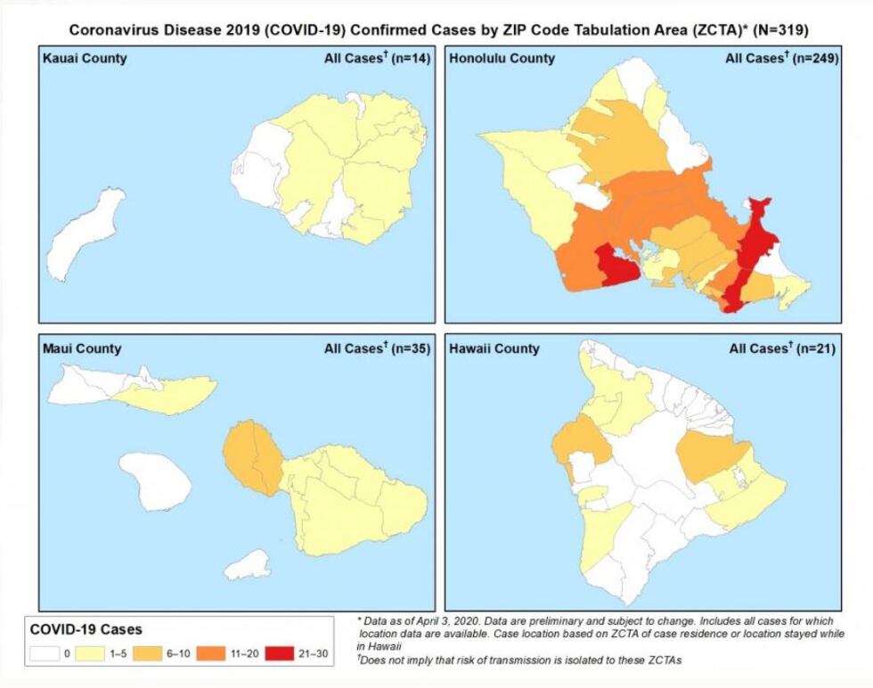 This map outlines the location of the cases. Light yellow represents 1-5 cases while red is 21...