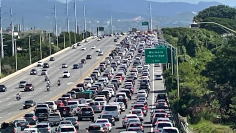 Traffic was backed up as emergency crews responded.