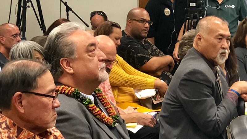 Nolan Espinda participates in a confirmation hearing at the Hawaii State Capitol in April 2019.