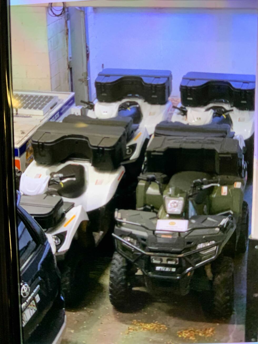 ATVs purchased with CARES funds being stored at HPD lot