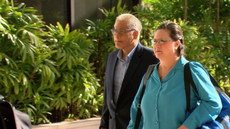 Louis and Katherine Kealoha walk into the federal courthouse on Wednesday. (Image: Hawaii News...