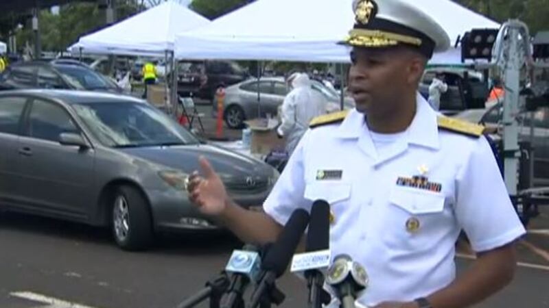 US Surgeon General Jerome Adams was in Hawaii in August to discuss surge testing.