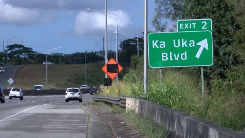 The accident happened just prior to the Ka Uka Blvd. off ramp.