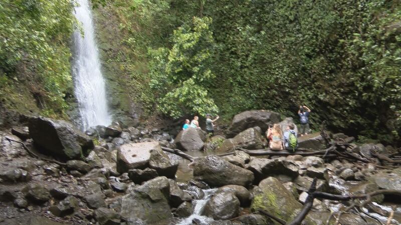 Two hikers were injured after a boulder fell near Lulumahu Falls.