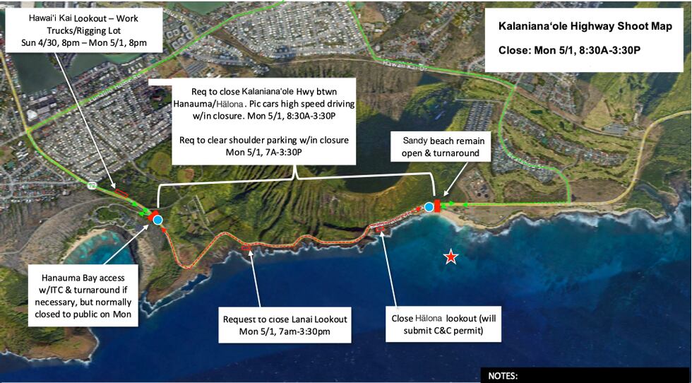 Kalanianaole Highway will be closed in both directions between Hanauma Bay Road and Sandy...