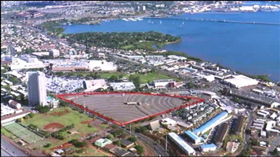 Kam Drive-In property outlined in red