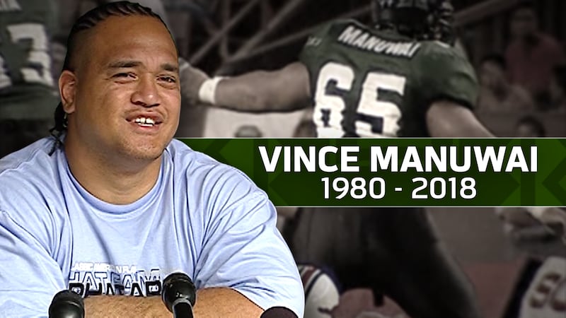 Vince Manuwai was a standout on the UH football team. (Image: Hawaii News Now)