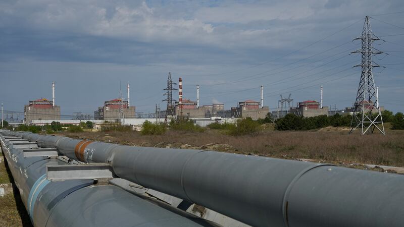 A view of the Zaporizhzhia Nuclear Power Station, in Enerhodar, Zaporizhzhia region, in...