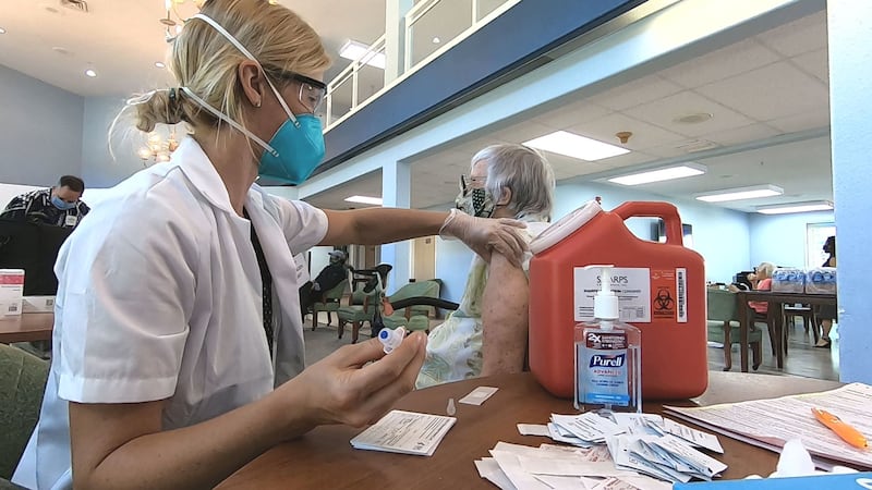Kupuna and staff start to get COVID-19 vaccinations at Hawaii Kai Retirement Community.