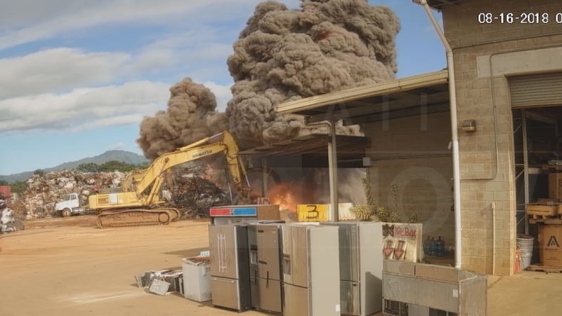 The large explosion caused severe burns on an excavator operator working at the time of the...