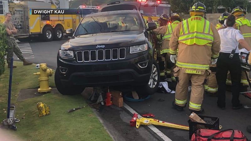 Emergency personnel responded to a crash involving two boys riding their bicycles in Kailua...