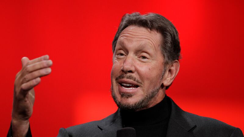 FILE - In this Oct. 2, 2012 file photo, Oracle CEO Larry Ellison gestures while giving a...