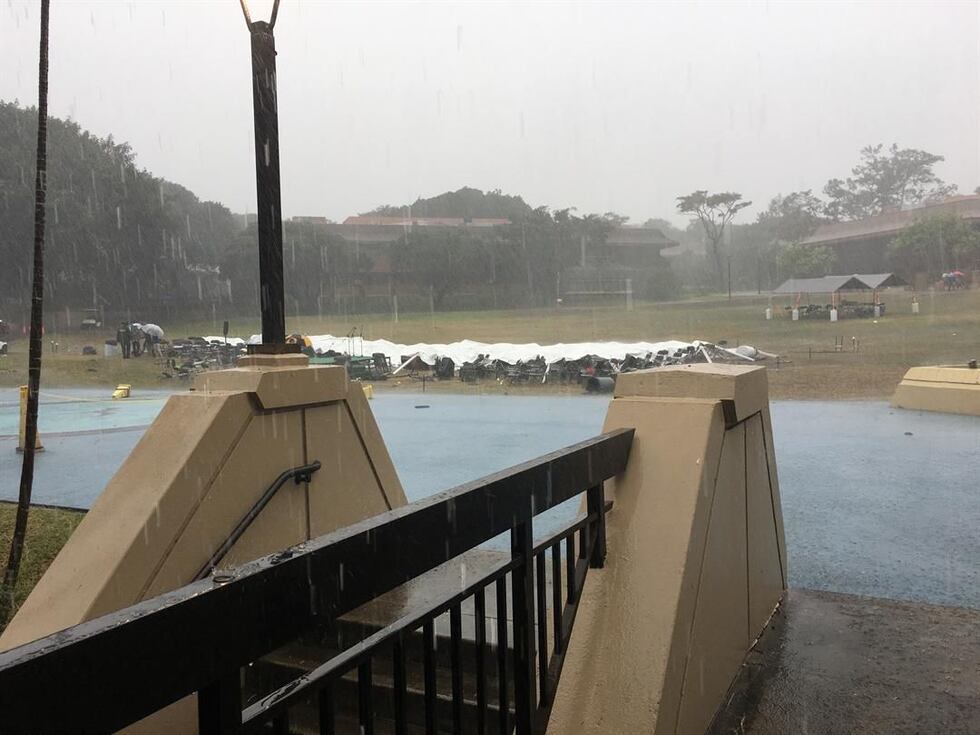 The tent was located on the Great Lawn of Kapiolani Community College. (Image: Pohai...