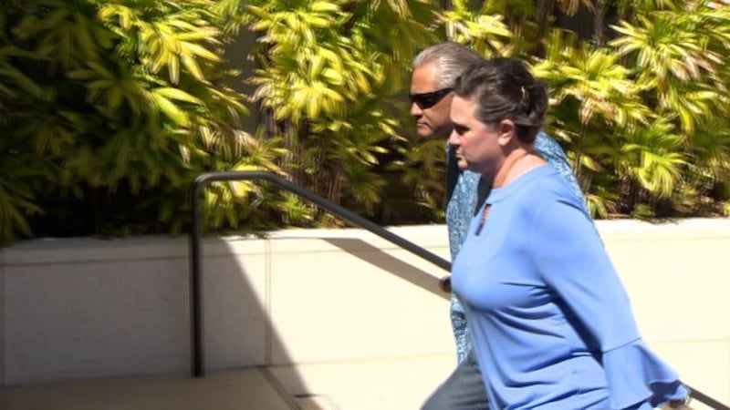 Former deputy city Prosecutor Katherine Kealoha walks into the federal courthouse with her...