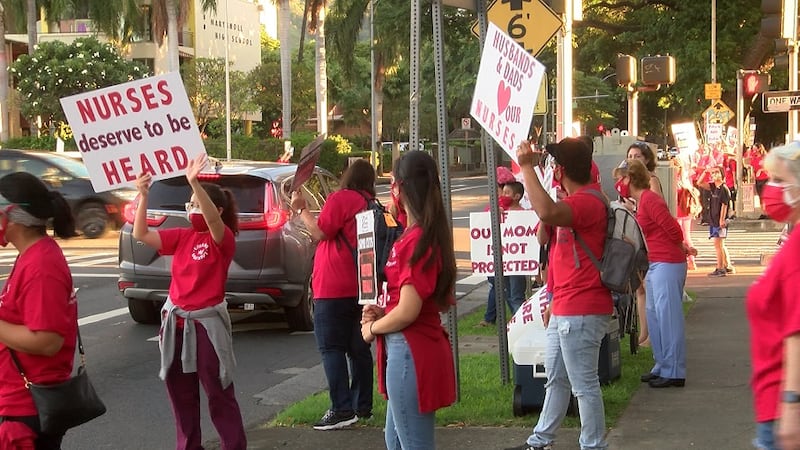 Hundreds were picketing outside of Kapiolani Medical Center Wednesday over the status of...