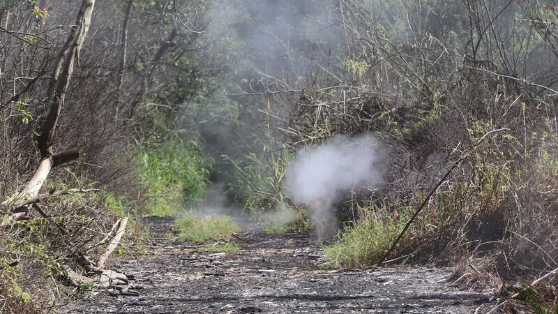 The Kilauea eruption in 2018 has ended, but residual heat, steam and gas are still rising.