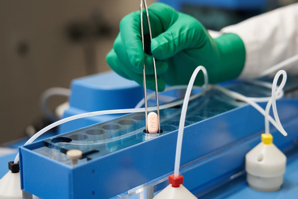 This image provided by Pfizer in October 2021 shows the company's COVID-19 Paxlovid pills....