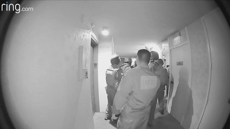 A video doorbell at a neighboring unit captured portions of the chaotic scene (Image: Ring.com)