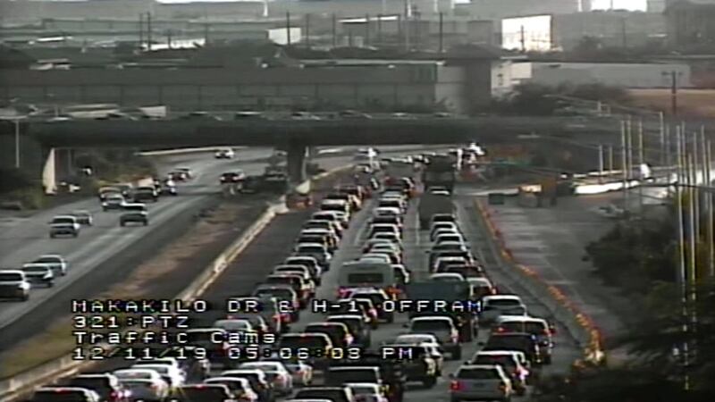 Traffic was backed up Wednesday afternoon near Exit 1.