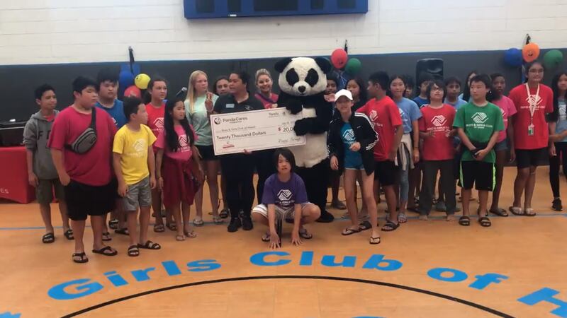 The Panda Cares Foundation donated $20,000 to the Boys & Girls Clubs of Hawaii Thursday...